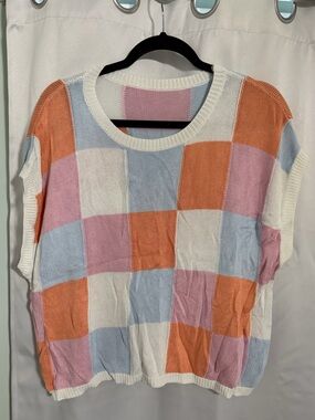 Women’s Checkered Sweater Top
